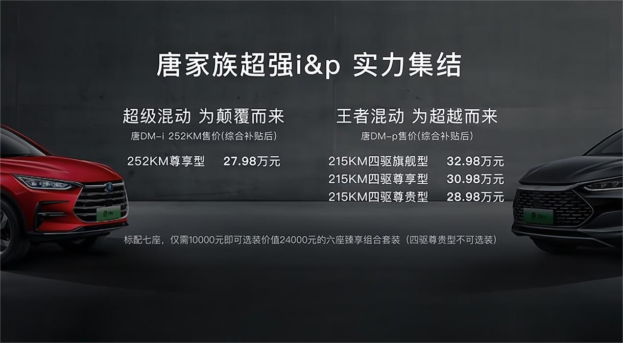 比亚迪唐DM-p正式上市，三个版本补贴后售价区间为28.98万至32.98万元